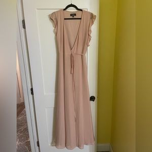 Lulu’s Blush Tie Wrap Maxi Dress